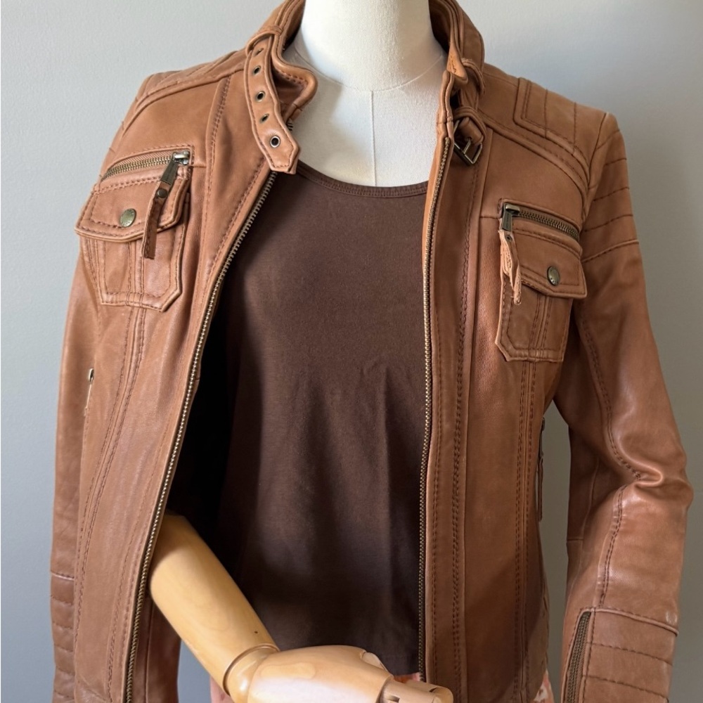 Michael Kors Brown Leather Jacket